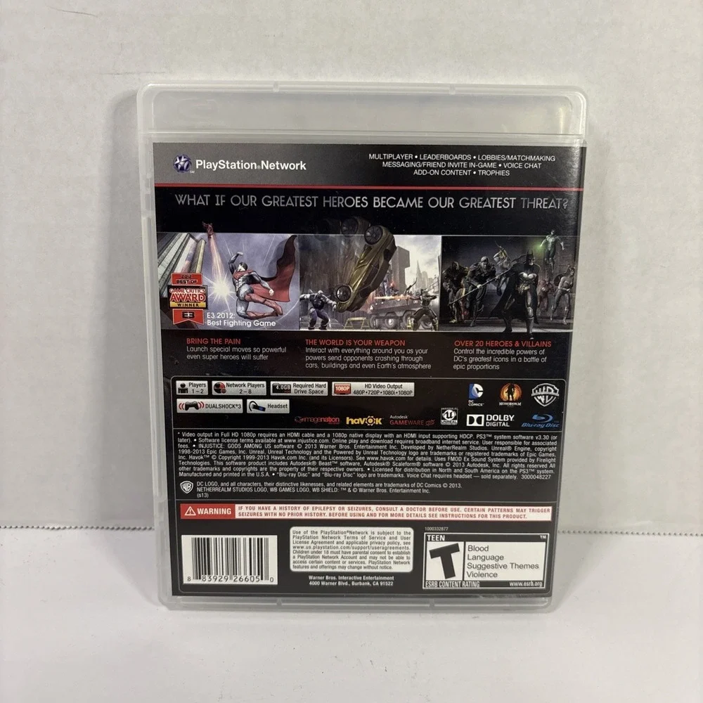 Injustice Gods Among Us PS3 Sony PlayStation 3 Complete CIB Tested Game